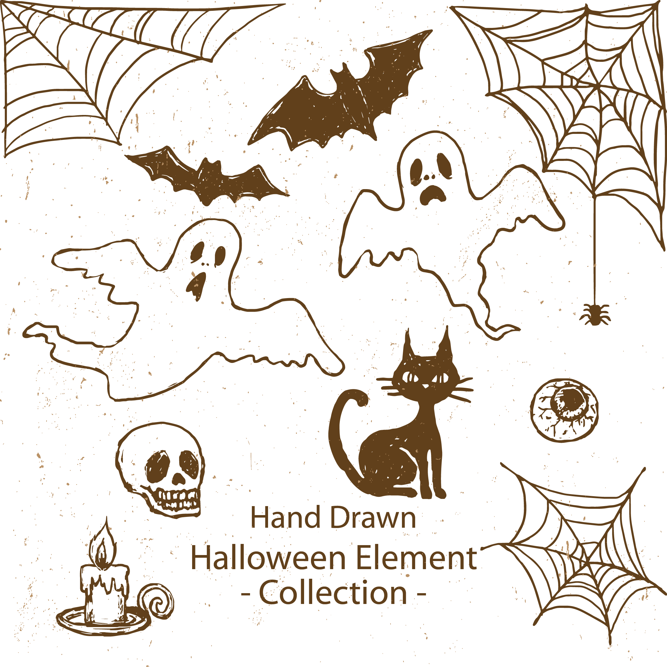 Download Adobe Illustrator Computer File Hand Painted - Hand Draw Cobweb Collection Freepik (2222x2222), Png Download