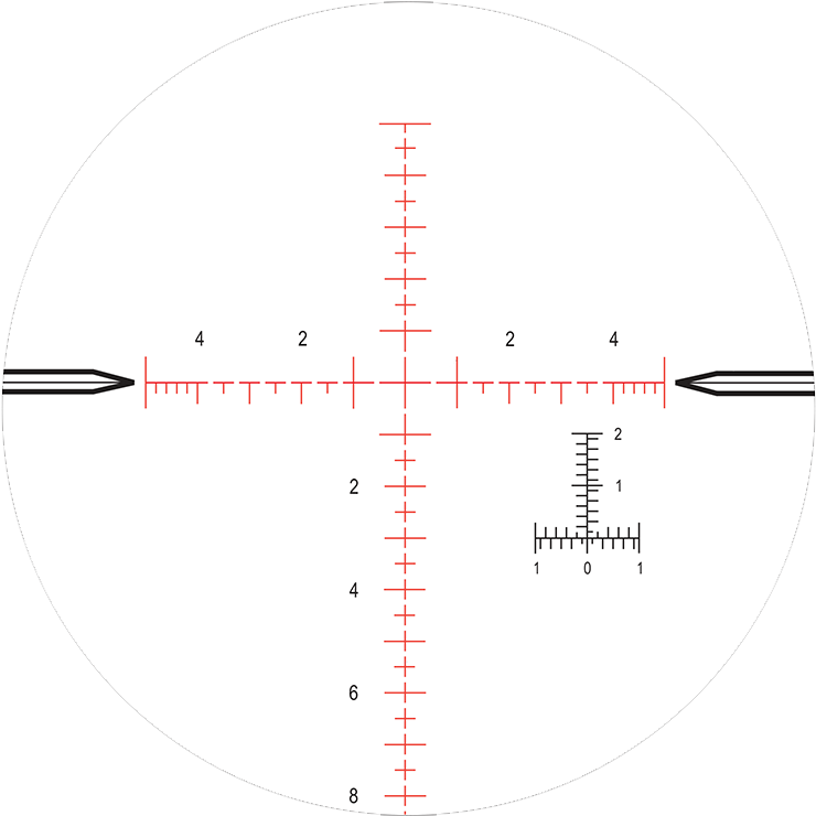 Mil-r™ F1 Reticle - Nightforce Lv 5 Reticle (750x748), Png Download