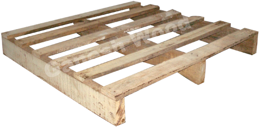 Two Way Pallet Box - Wooden Plank Box (600x287), Png Download