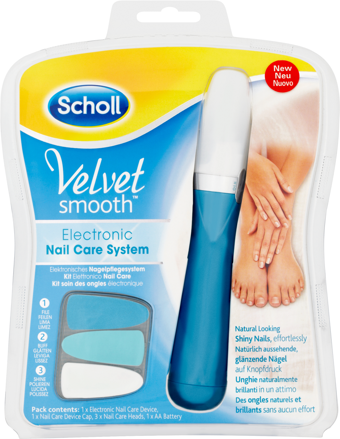 Scholl Velvet Smooth Nail Care System Blue (1500x1500), Png Download