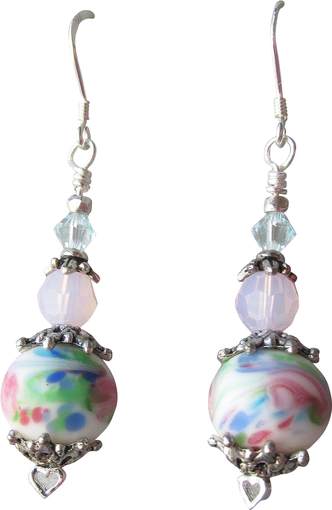 "my Secret Garden" Art Glass Artisan Earrings, "watercolor - Earrings (1784x1784), Png Download