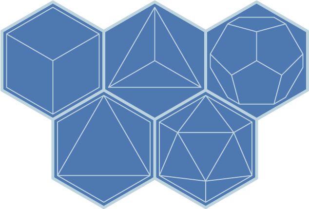 Hexagonal Projection Of The Platonic Solids - Platonic Solids Vector (640x430), Png Download