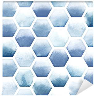 Hexagon Pattern Of Blue Colors On White Background - Watercolor Painting (400x400), Png Download