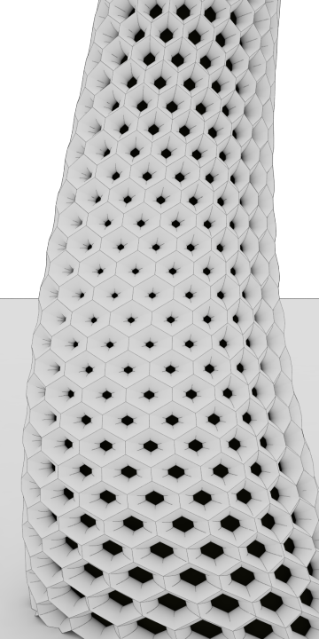 Hexagon On A Closed Surface Grasshopper - Grasshopper Parametric Pattern (360x720), Png Download