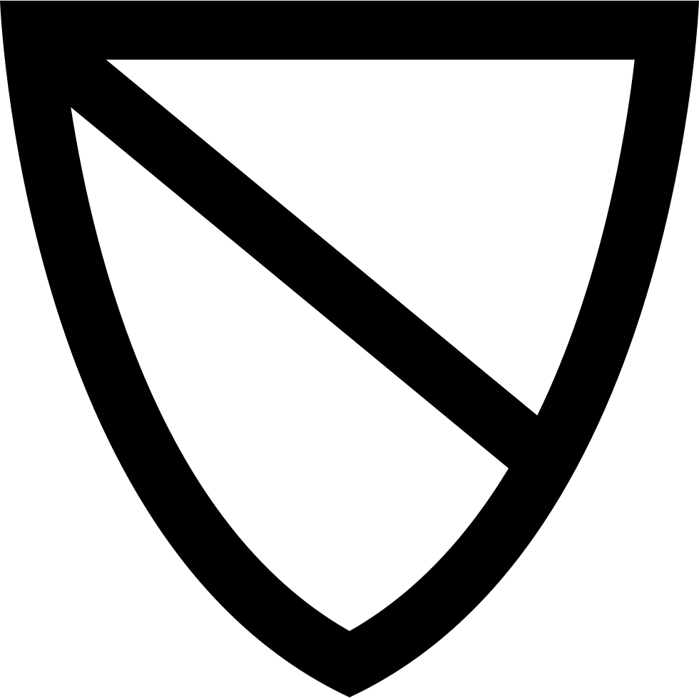 Shield Outline Divided Into Two Comments - Escudo Dividido (980x978), Png Download