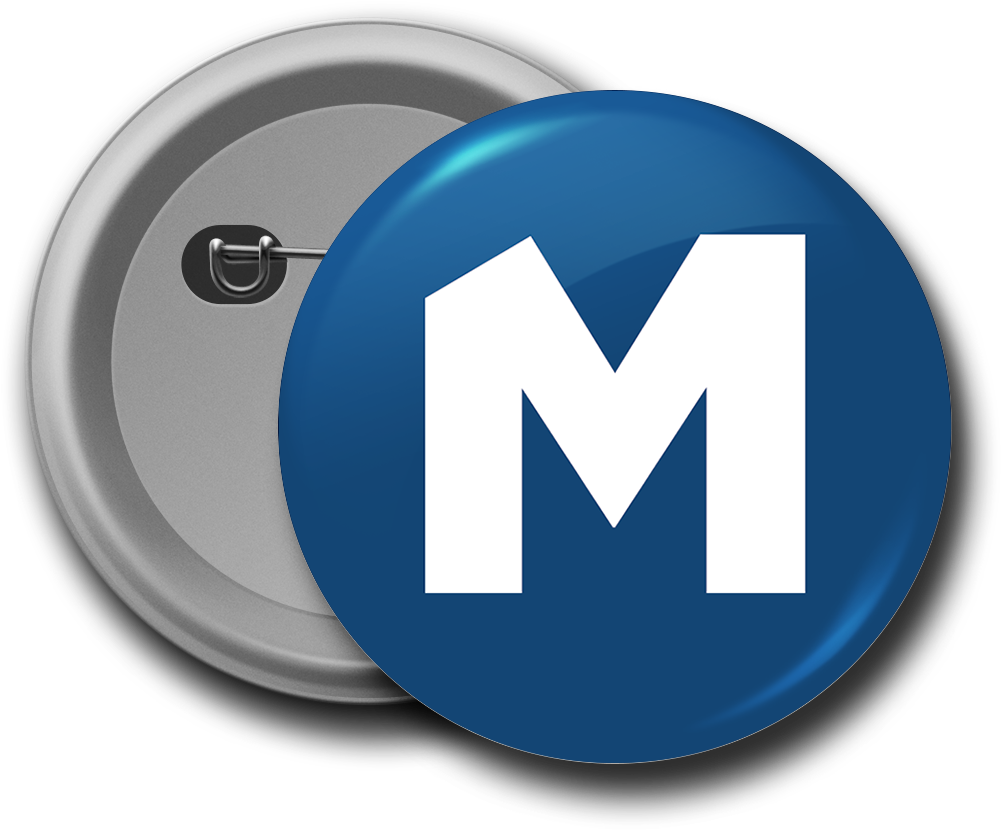 Pin Button Badge Mock Up - Pin Button Png (1000x1000), Png Download