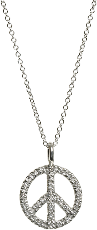 Ileana Makri Peace Sign Necklace Jewelry Png - Peace Necklace Png (450x750), Png Download
