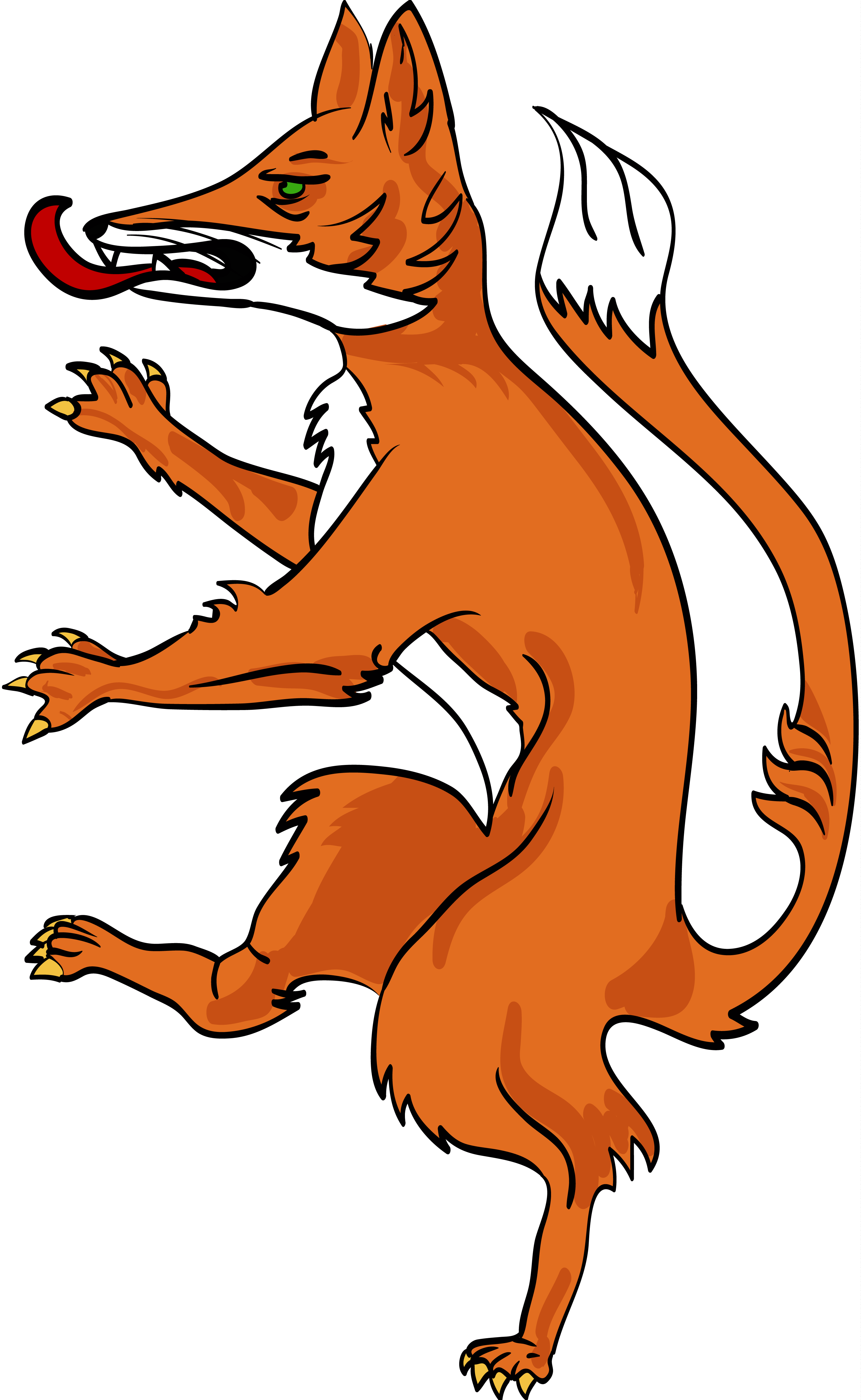 Fox Clipart Medieval - Coat Of Arms Supporter Fox (3000x4872), Png Download