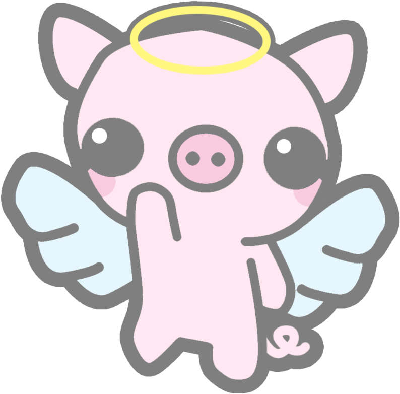 Kawaii Emoticons - Kawaii Piggy (900x900), Png Download
