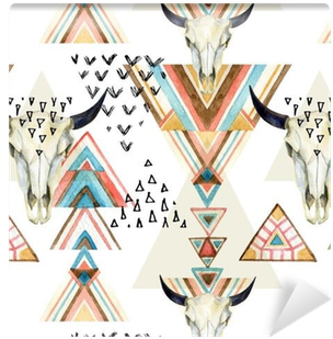 Abstract Watercolor Animal Skull And Geometric Ornament - Fabriq Portable Wi-fi And Bluetooth Smart Speaker With (400x400), Png Download