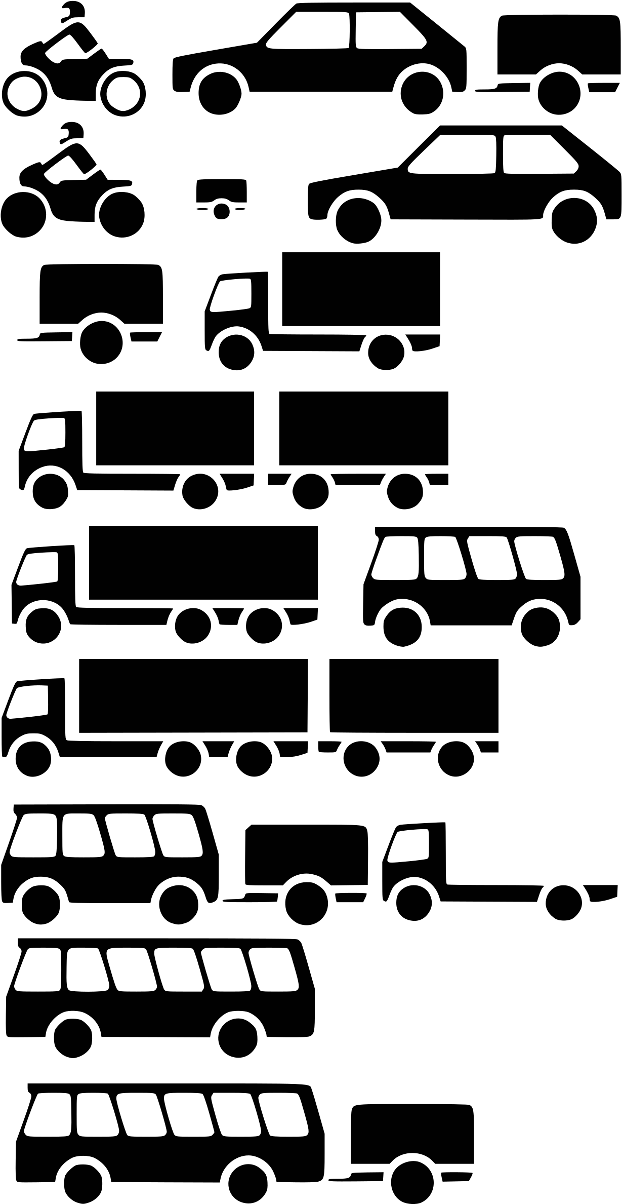 Vehicles Big Image Png - Vehicles Silhouette (1257x2400), Png Download