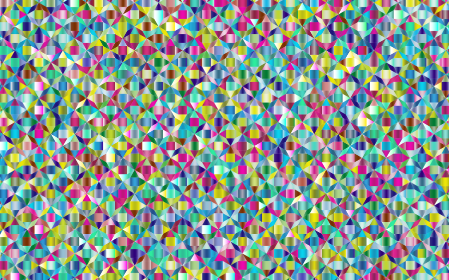 Geometric Pattern Clipart Triangle Pattern - Buntes Abstraktes Blaues Und Lila Gitter Große Wanduhr (900x563), Png Download