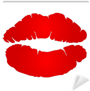 Lipstick Kiss On White Background Wall Mural • Pixers® - Red Lipstick Kiss On White Background (400x400), Png Download