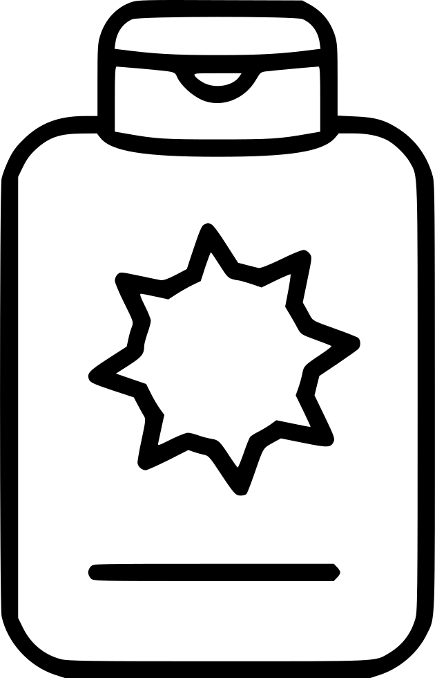 Sunscreen Drawing At Getdrawings - Black And White Sunscreen Clipart (630x980), Png Download