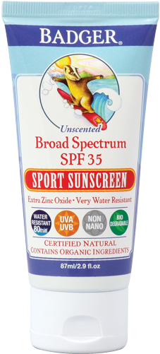Badger - Badger Balm Spf 35 Sport Sunscreen Cream- 2.9 Oz (500x500), Png Download