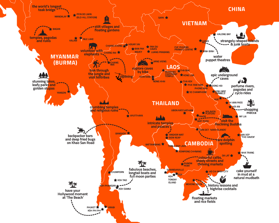 Love Backpacker By Sta Travel Spread The Word - Thailand Map Sta Travel (960x770), Png Download