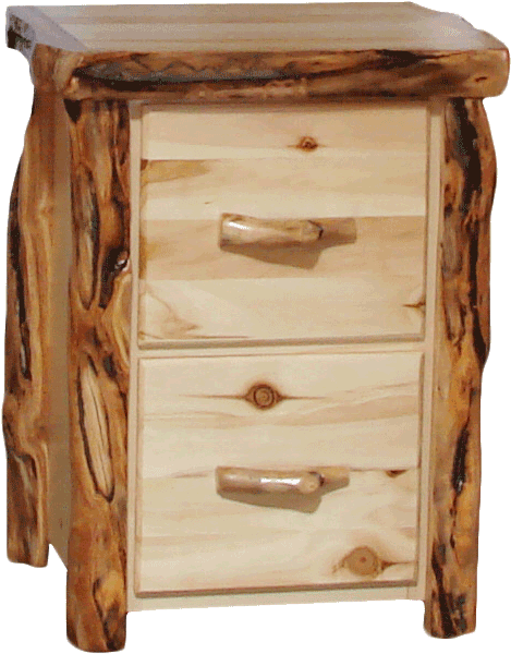 Aspen Log 2 Drawer File Cabinet - Chest Of Drawers (672x600), Png Download