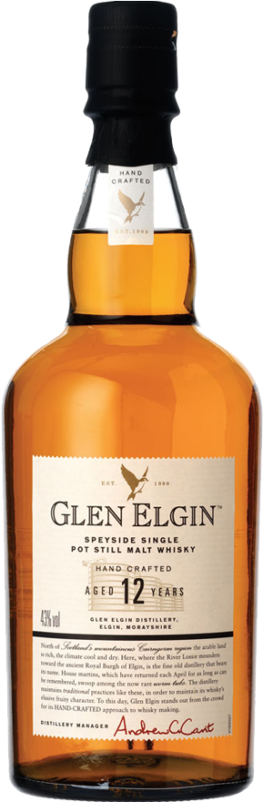 Glen Elgin 12 Year Old Scotch Whisky 700ml - Glen Elgin Distillery (368x880), Png Download