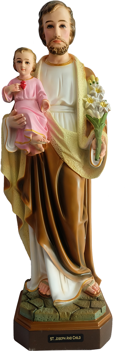 St Joseph With Jesus Christ Child 50cm St Joseph Statue, - St Joseph Statue Png (700x1200), Png Download
