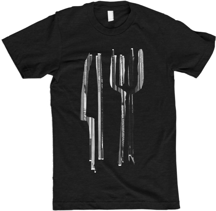 Fork & Knife T-shirt - Metalworking Hand Tool (700x1000), Png Download