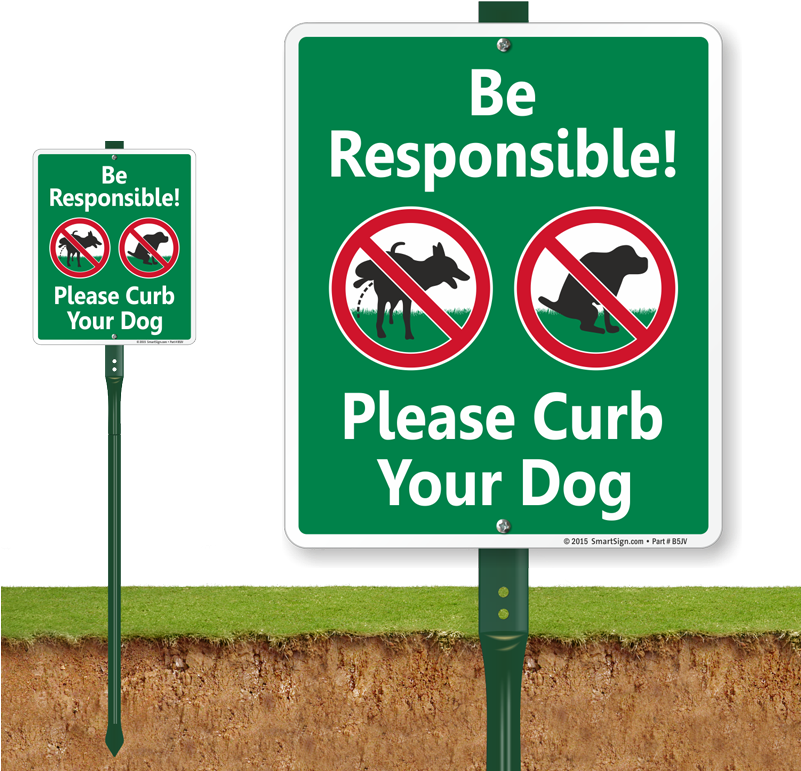 Be Responsible Curb Dog Sign Png Dog Poops Curb Your - Please Keep Pets Off The Landscaping (800x800), Png Download