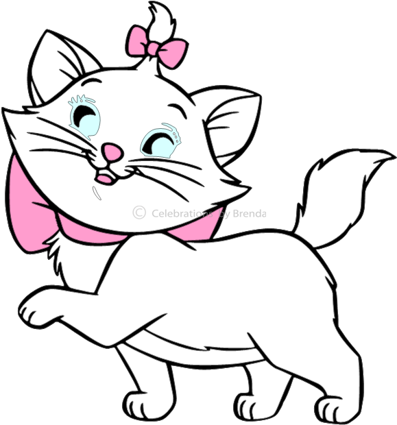 Click This Image To Show The Full - Disney Cat Coloring Pages (599x640), Png Download