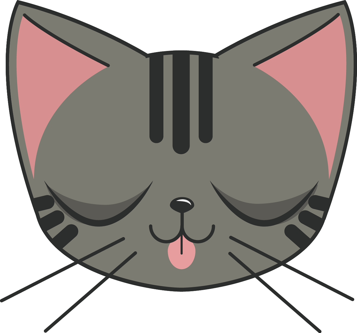 Cat Yawns (1200x1119), Png Download
