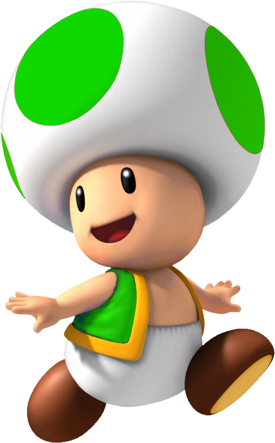 665 X 1001 3 - Super Mario Green Toad (665x1001), Png Download