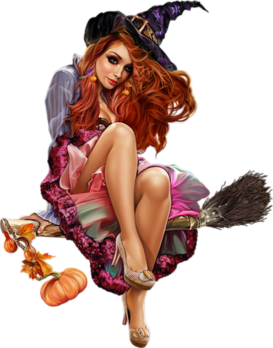 Sorcière Sur Son Balai Png - Sorcière Sexy Sur Son Balai (550x700), Png Download