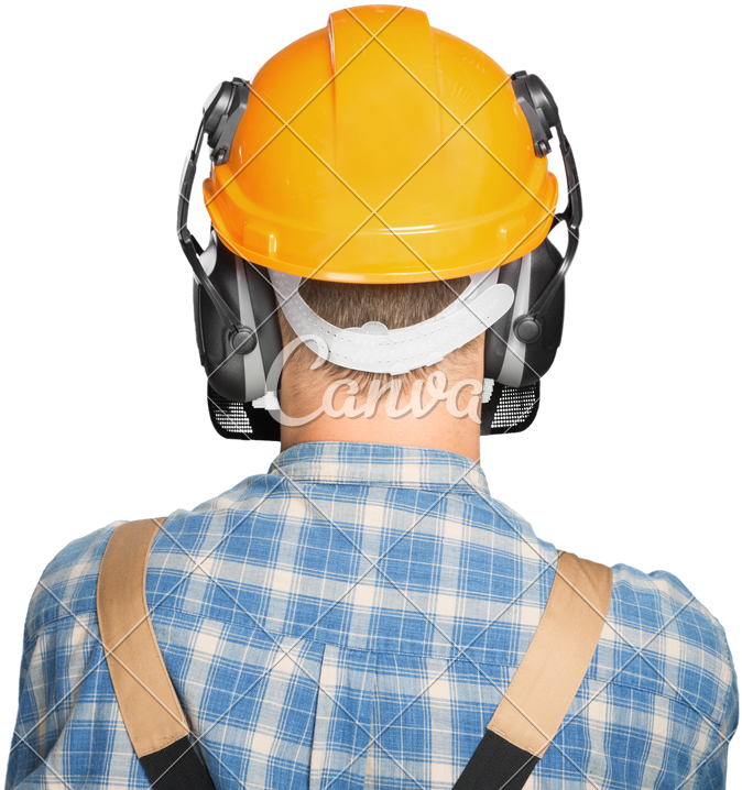 Closeup Of Safety With Visor And Hearing - Construction Worker (800x731), Png Download