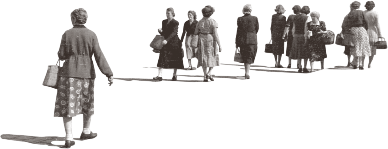 Hungarian Women Shopping In - Standing (1240x476), Png Download