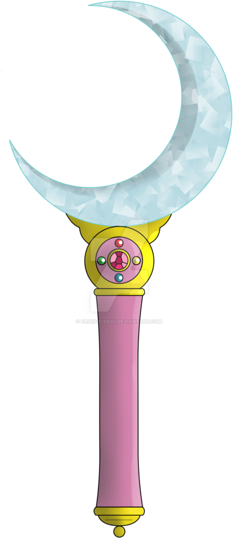 Sailor Moon Clipart Wand - Moon Stick Sailor Moon Crystal (683x1171), Png Download
