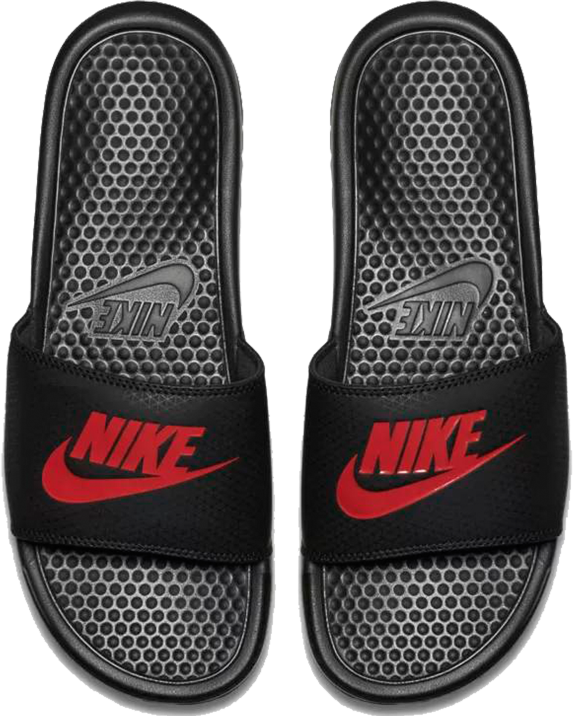 Men's Nike Benassi 'just Do It' Sandal - Nike Slide Black And Red (2400x2400), Png Download
