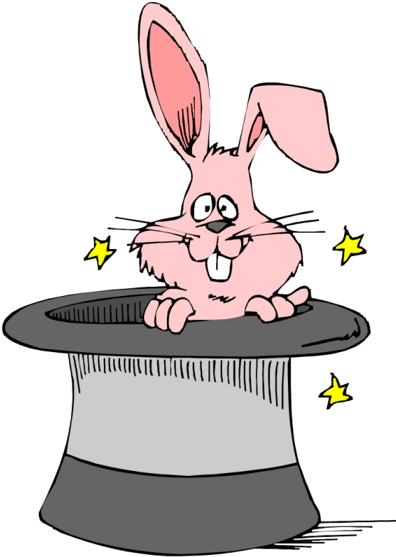 Abracadabra Adjectives And Tricks Primary Languages - Cartoon Rabbit In A Hat (575x810), Png Download