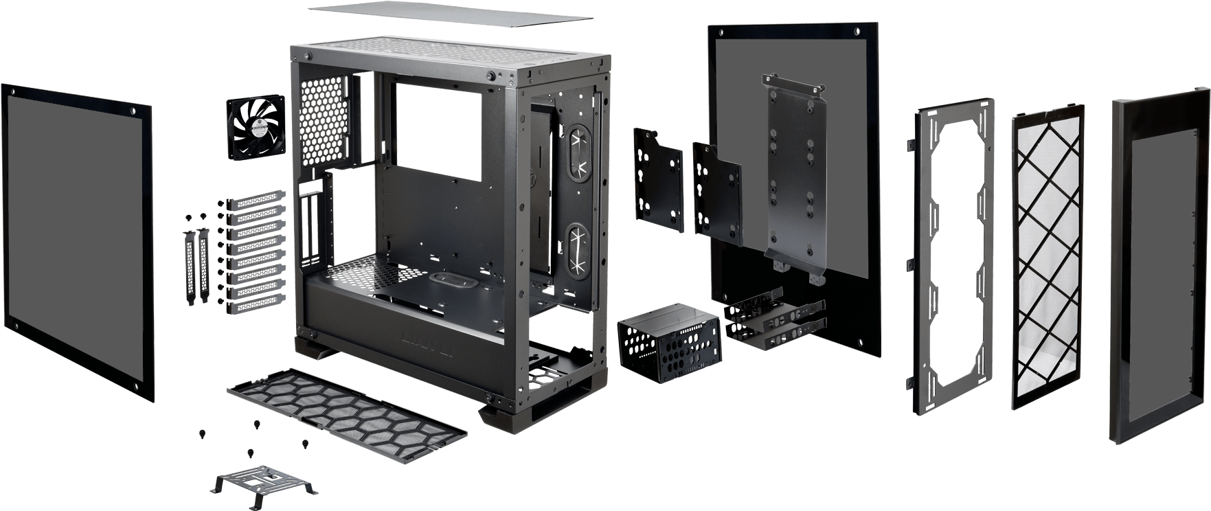 Fits 6x 140 Mm Fans - Computer Case (1847x812), Png Download