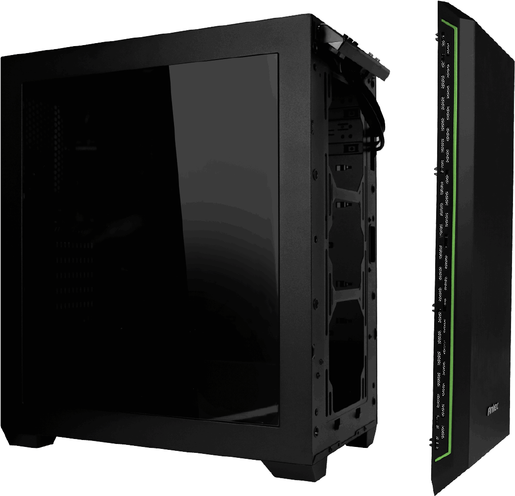 The Front Panel Can Be Disassembled Independently, - Antec P7 Verde Nvidia (1248x1065), Png Download