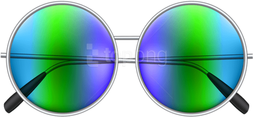 Free Png Download Round Sunglasses Clipart Png Photo - Hippie Glasses Png (850x397), Png Download