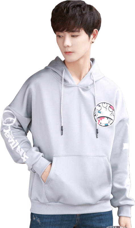 Men's Sweater Hooded Hedging Round Neck Spring Korean - Hoodie (800x800), Png Download