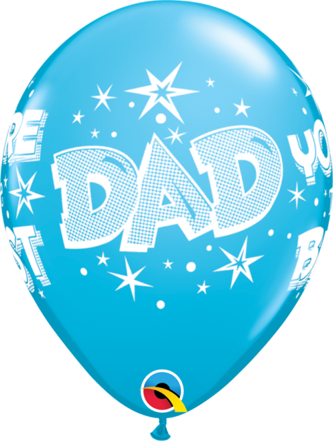 Dad You're The Best Father's Day Blue 11" Latex Balloons - Birthday Orange Balloons (483x640), Png Download