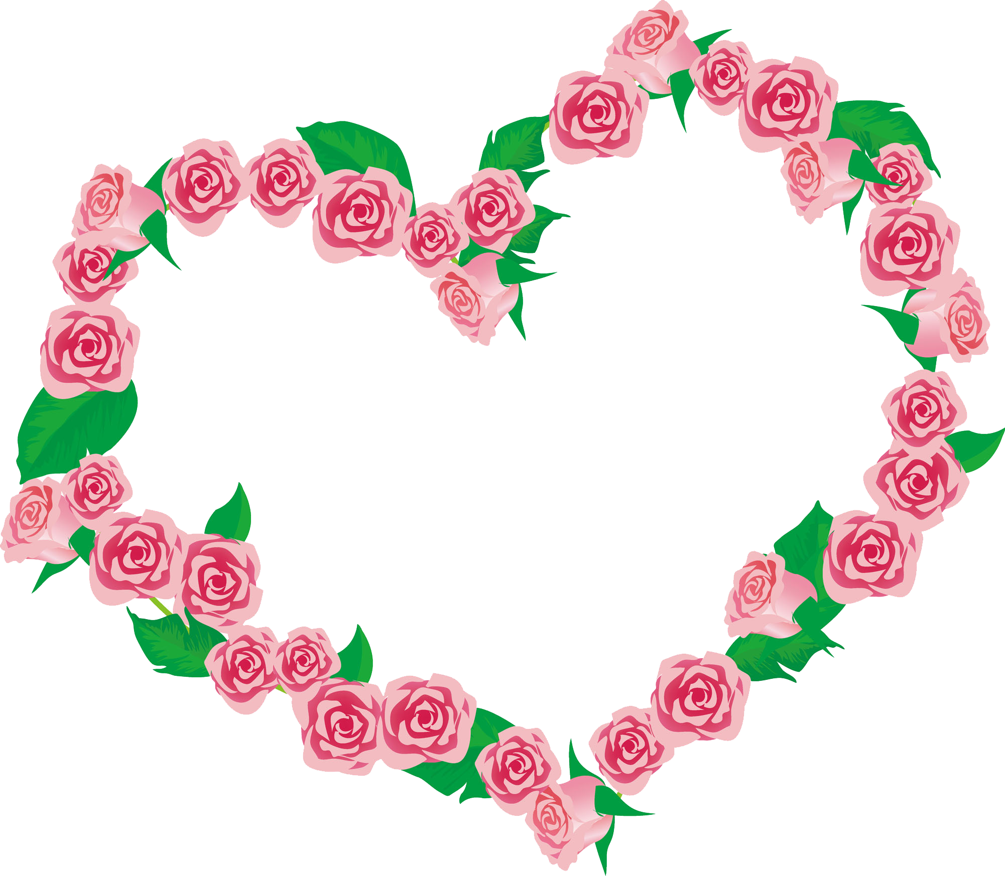 Heart Rose Png Pic - Imagens De Coração De Flores (2002x1746), Png Download