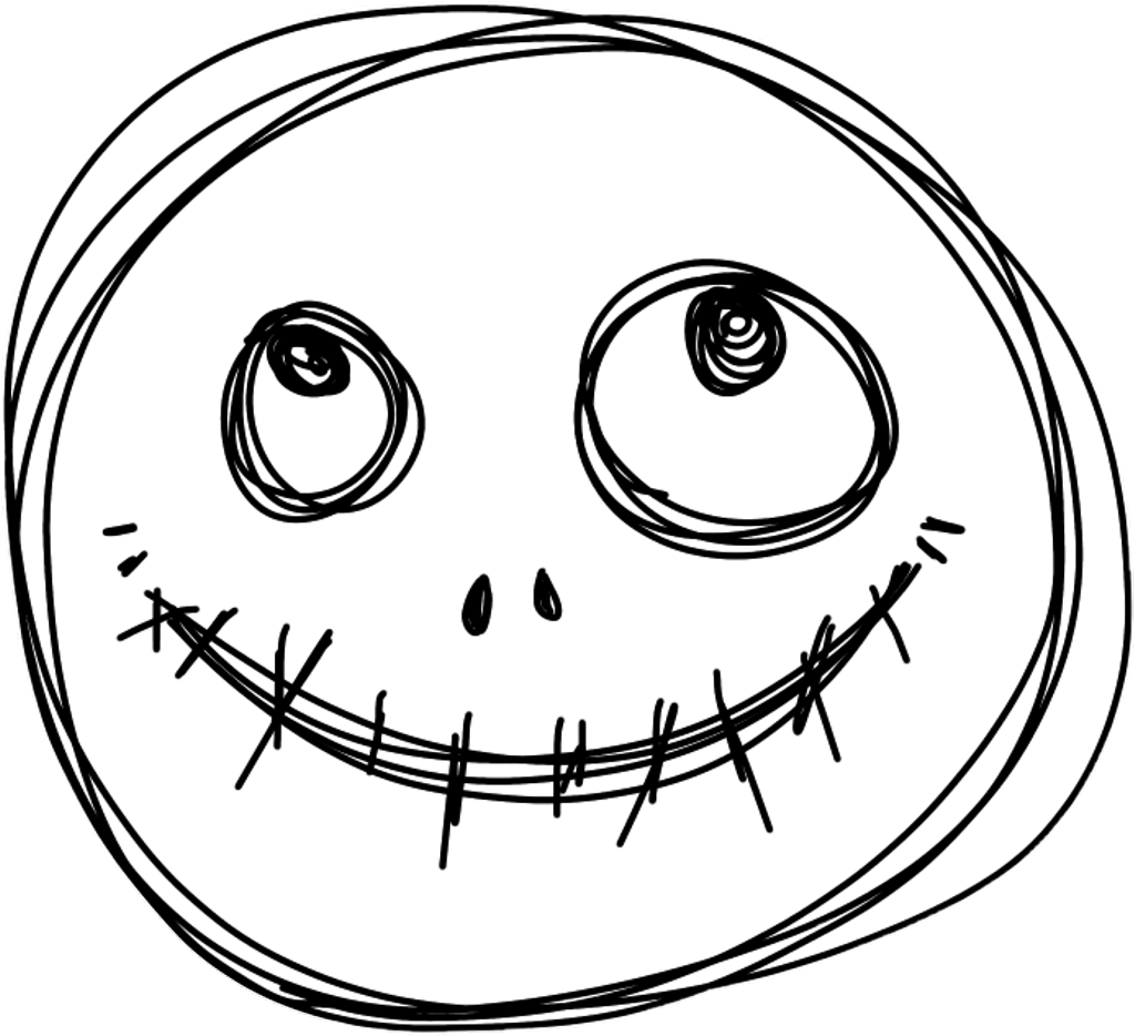 Face Gothic Blackandwhite Smile Doodle Horror Mask - Circle (1024x934), Png Download