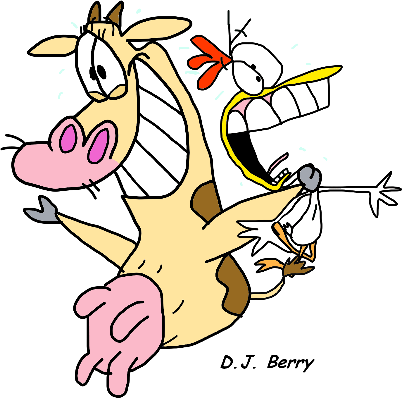 Honestly, People Constantly Accusing Cow And Chicken - Cartoon (1687x1482), Png Download