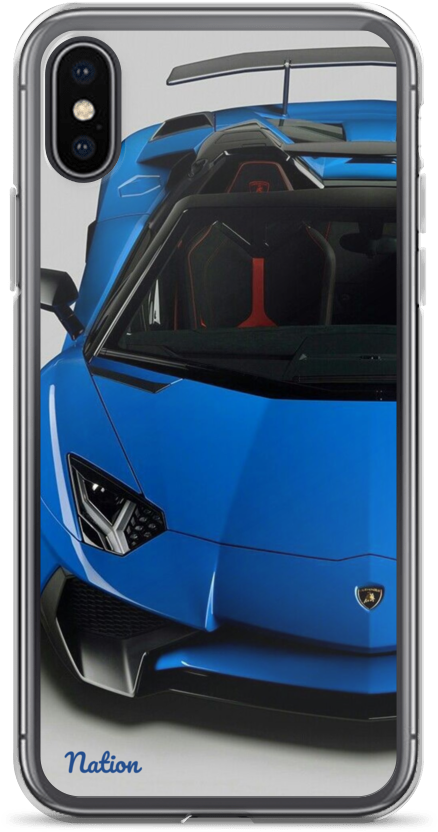 Blue Lamborhini Iphone Case - Lamborghini Aventador (1000x1000), Png Download