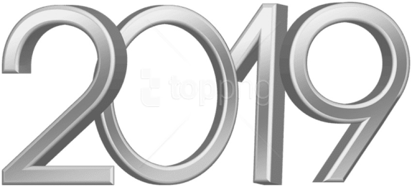 Free Png 2019 Silver Png - 2019 Transparent Background In Silver (850x386), Png Download