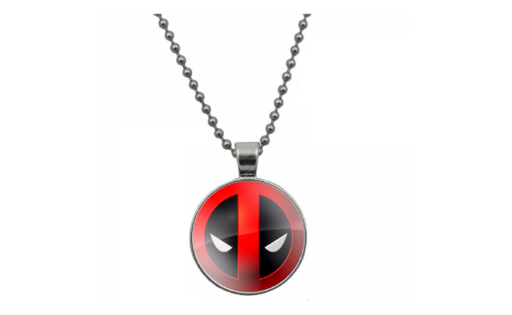 Deadpool Red And Black Glass Cabochon Pendant Necklace - Necklace (1024x630), Png Download