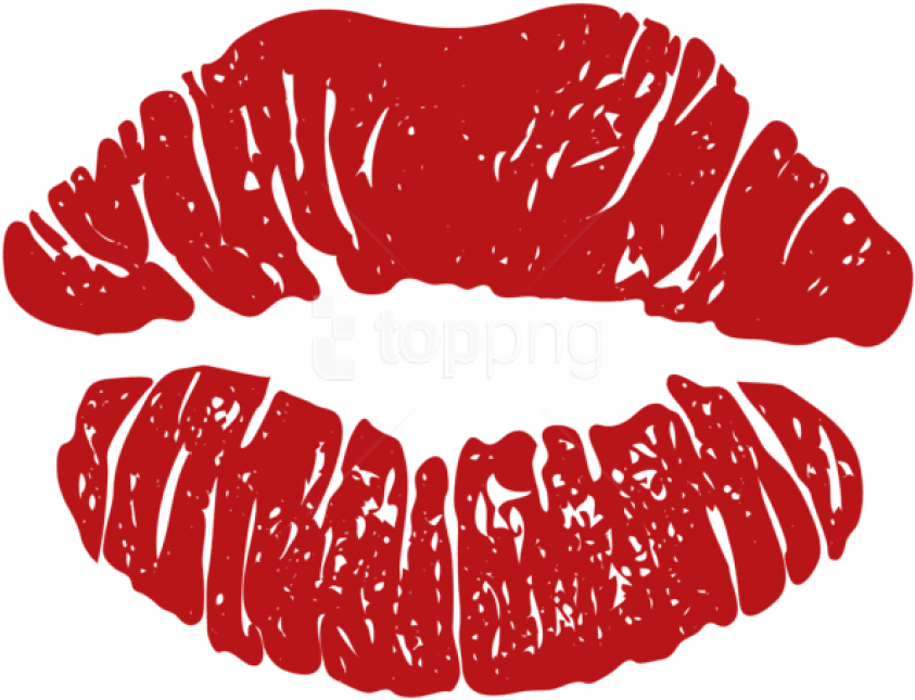 Free Png Download Kiss Transparent Png Images Background - Red Lipstick Kiss Transparent (850x648), Png Download