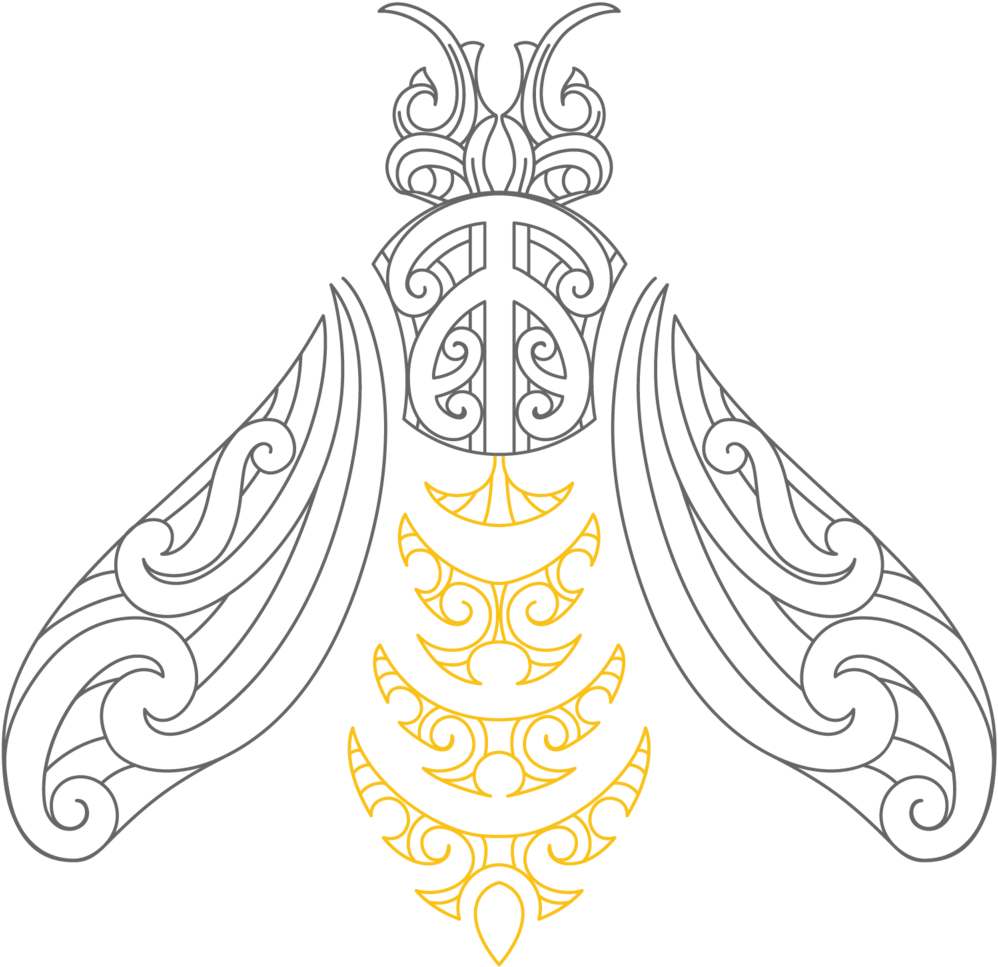 Dark Bee - Maori Bee Design (1000x973), Png Download