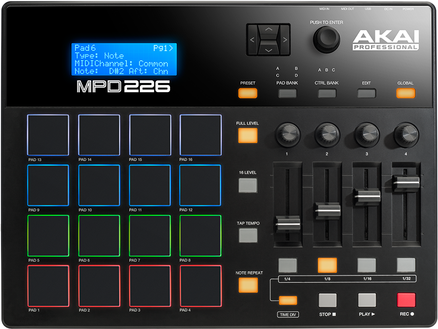 The Mpd 226 Is A Midi Map-able Beat Production Controller - Pad Controller For Ableton (1200x750), Png Download