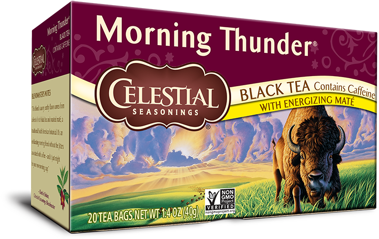 Jerry Likes Morning Thunder - Celestial Seasonings Black Tea Morning Thunder (800x470), Png Download