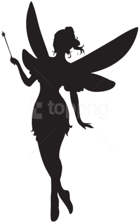 Free Png Fairy With Magic Wand Silhouette Png Png - Fairy Magic Wand Png (480x771), Png Download